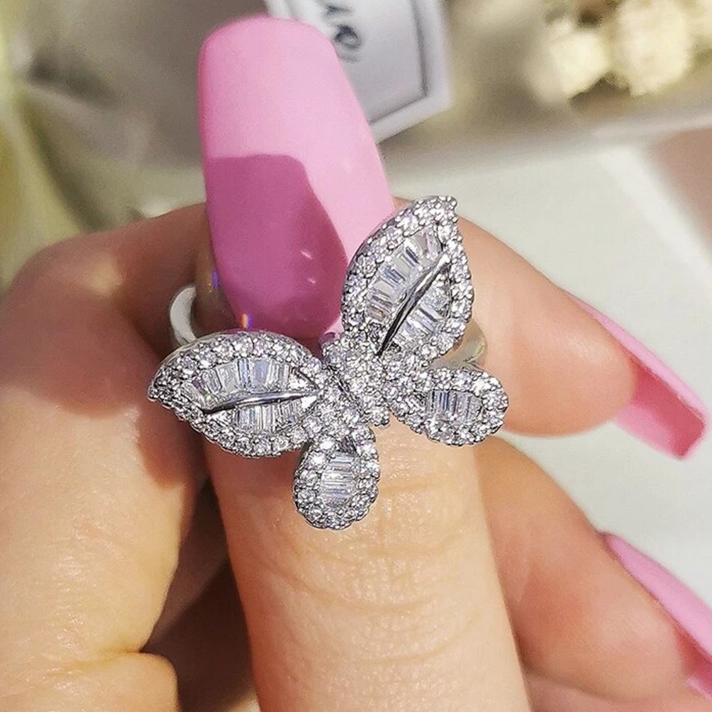 Sterling silver butterfly ring - Picture 1 of 5